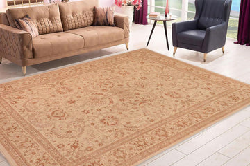 handmade Traditional Kafkaz Chobi Ziegler Beige Brown Hand Knotted RECTANGLE 100% WOOL area rug 10 x 14